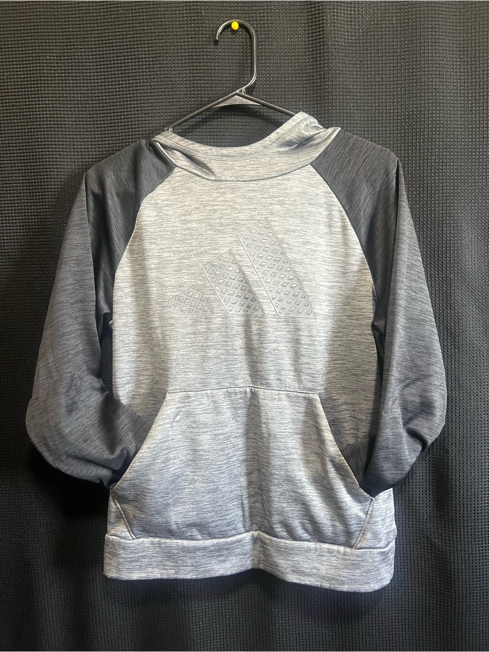 adidas Heather Gray and Dark Gray Logo Hoodie